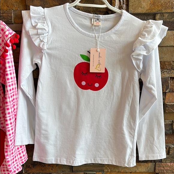 Pink Red and White Kids Tops Set Mia Belle Girls - Picture 3 of 6